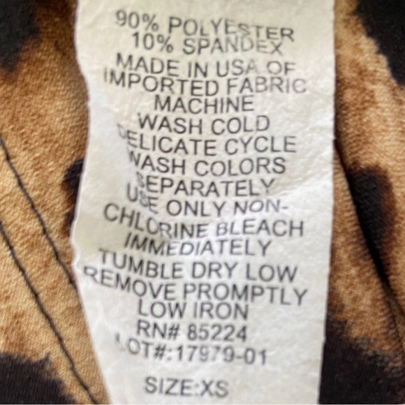 LEOPARD PRINT CREW NECK LONG SLEEVE STRETCHY T SHIRT ANIMAL PRINT CHEETAH PRINT - Picture 5 of 5